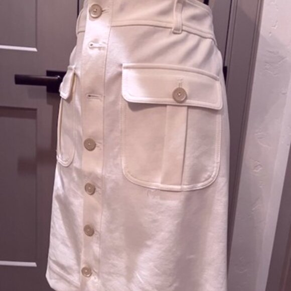 Loft Button-Down White A-Line Skirt-SIZE 6-NWT - Picture 4 of 9